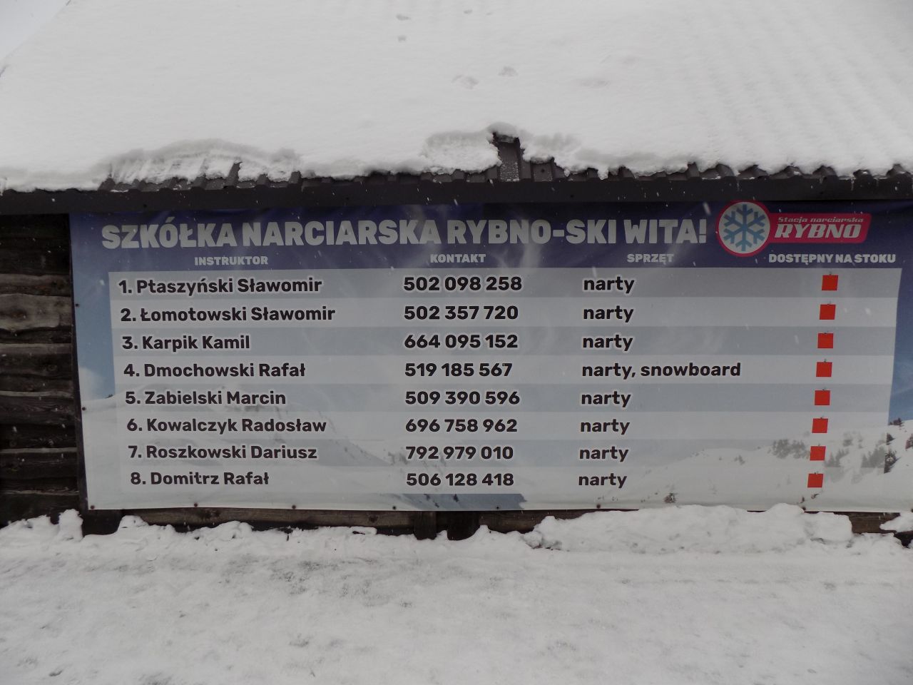 Instruktorzy ze stacji narciarskiej Rybno
